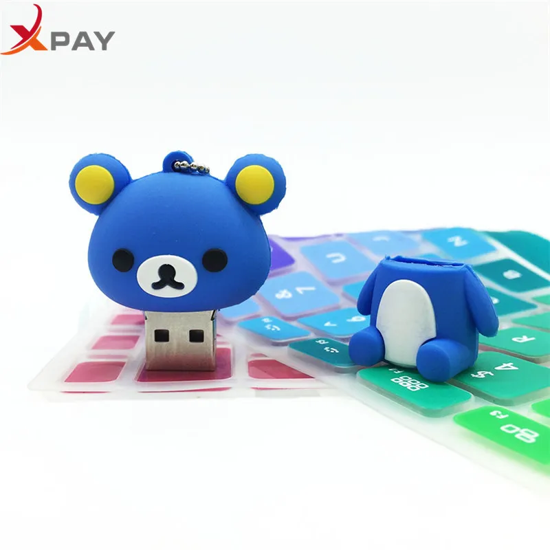 

New style USB Flash Drive Lovely Cartoon Bear Pen Drive 64GB 128GB Pendrive Storage real capacity 4GB 8GB 16GB 32GB free shippin