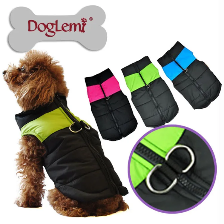 DogLime Dog Supplies Dog Coats Jackets Dog zipper chest back clothing pet clothes Down dog vest autumn and winter clothes JUN8
