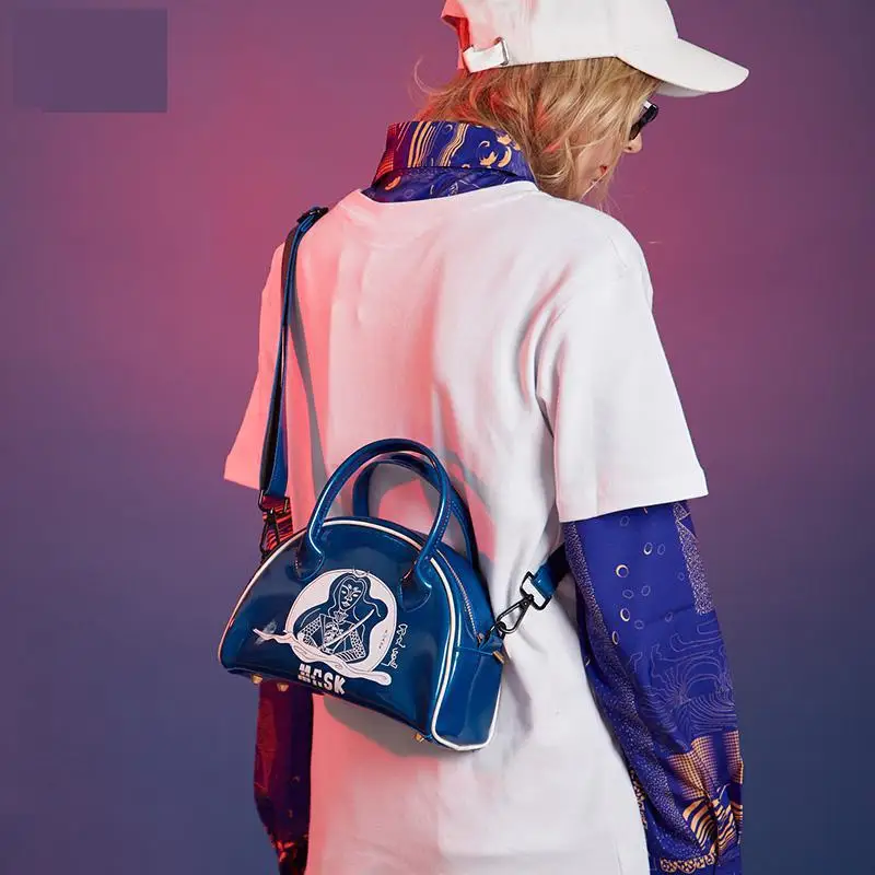 

2019 New Ins Fashion Simple Single Shoulder Slanting Net Red High Quality Shoulder Bag Shell The Glossy Personality Women Trend