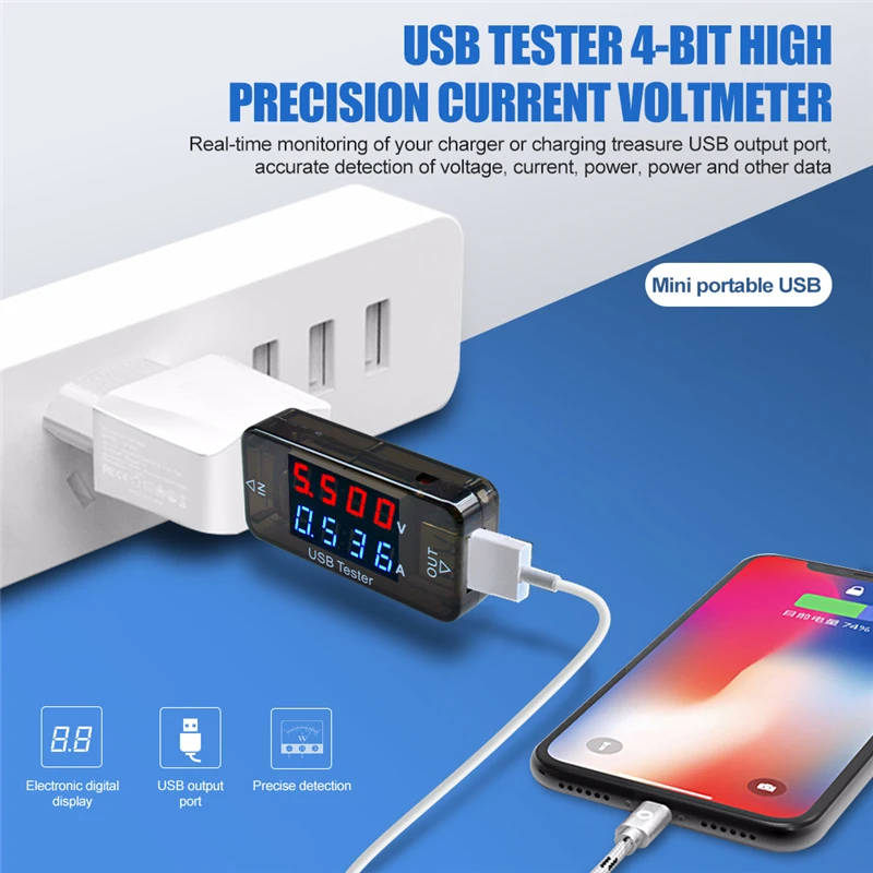 12V 24V USB Detector Voltage Current Meter DC Digital ammeter voltmeter tester regulator usb Power Bank Charger Amperimetro Volt