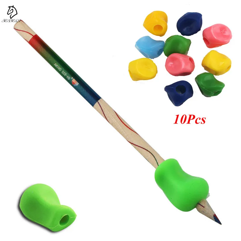 

10Pcs Silicone Pencil Grip Corrector Super Soft Hand Writing Gripper For Kids Drop Shipping