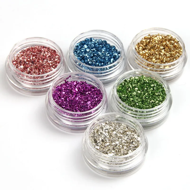 6pcs/lot Mixed Colors Nail Tips Decoration 3D Glass Nail Art Supply DIY