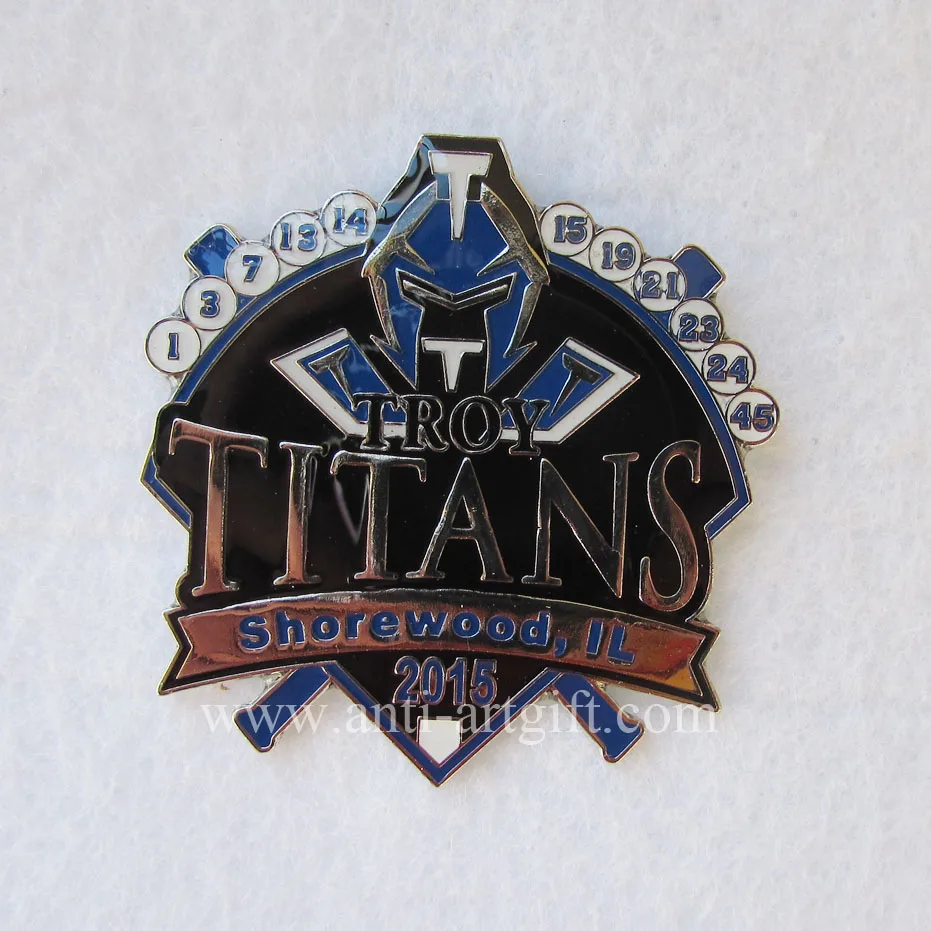 

Customized Softball badge soft enamel deisgn black dye