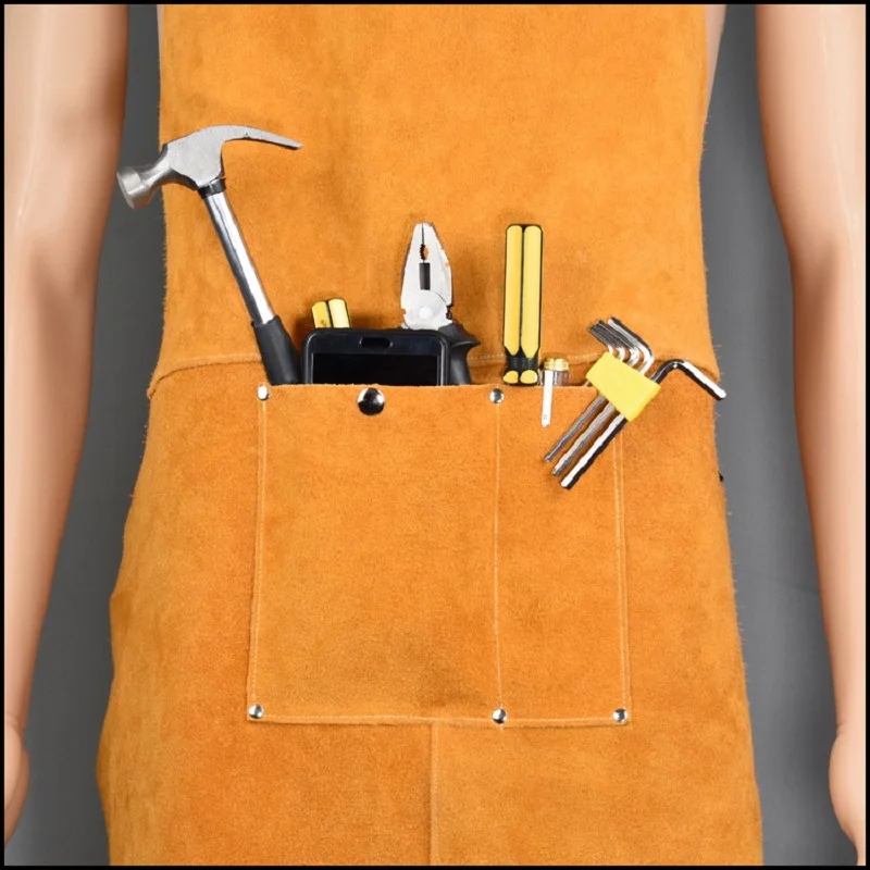 Welding Overalls High Temperature Protective Clothing Cowskin Flame Retardant Safety Clothes Wear Resistant Welders Bib Overall