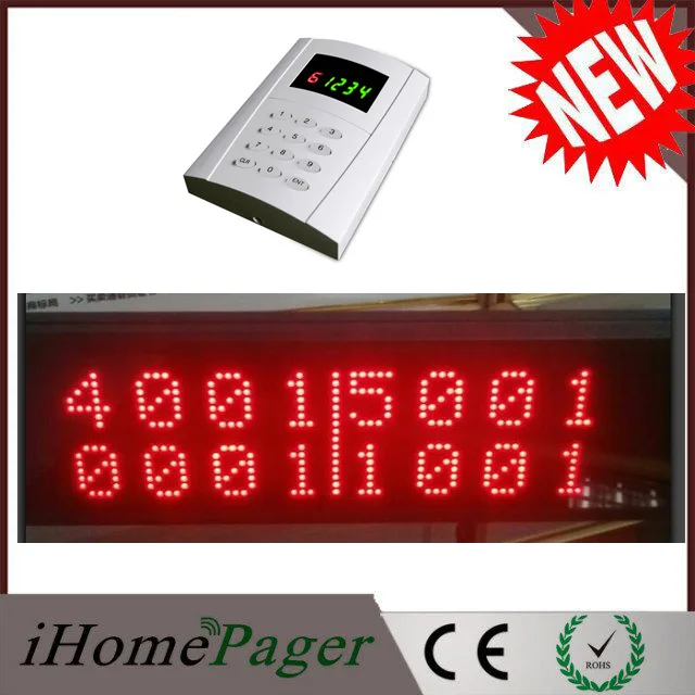 Queue number display, 2 or 4 or 8 groups numbers, wireless calling