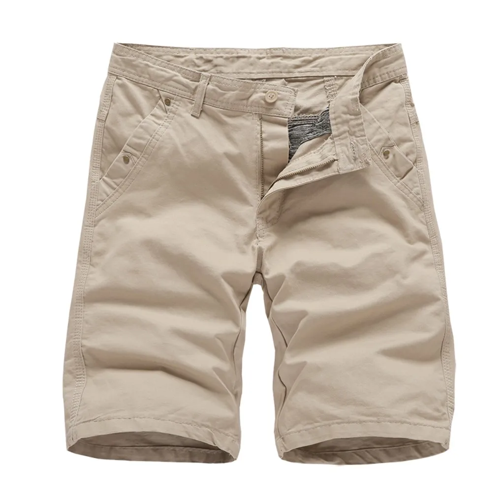 

Fashsiualy bermuda masculina 2019 Men's Pocket Short Pants Casual Solid Color Straight Slim Fit Trousers Jeans short homme