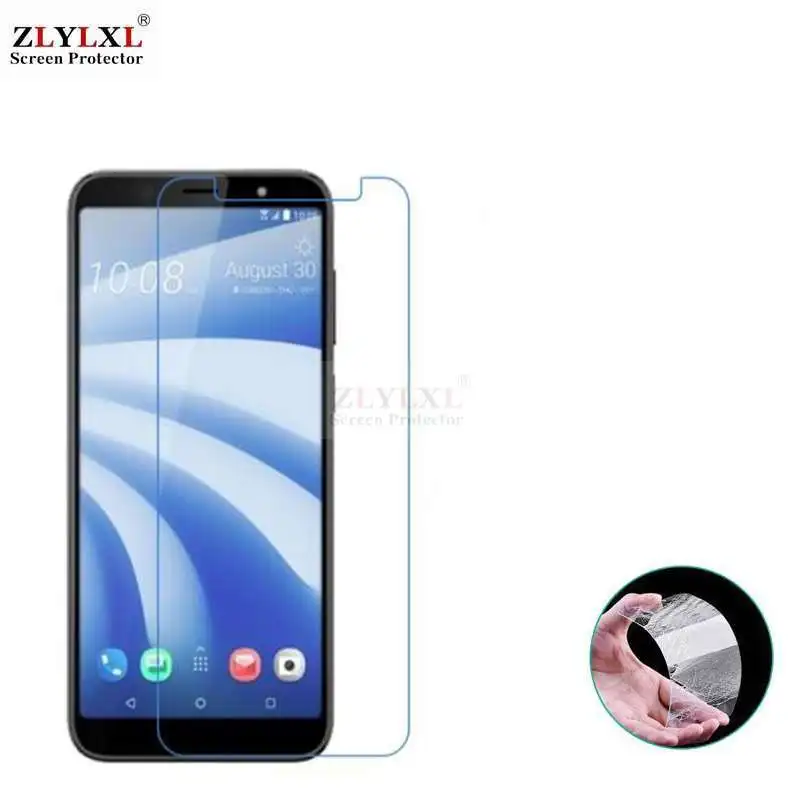 

Glass + case Transparent Dirt-resistant soft back case for HTC U12 life tempered glass screen protector