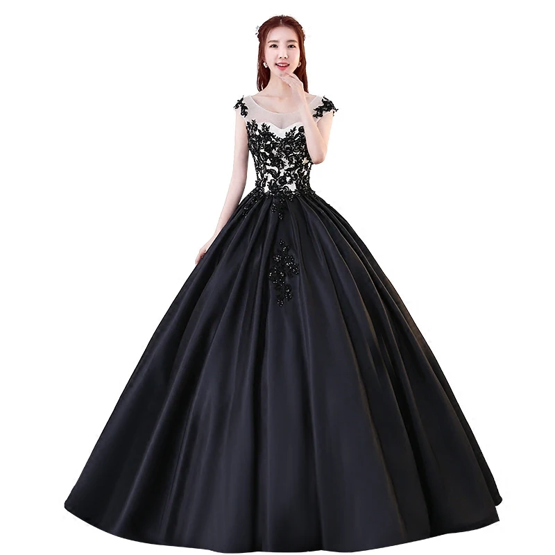 Ruthshen/черно белые атласные бальные платья Quinceanera Элегантные Вечерние для