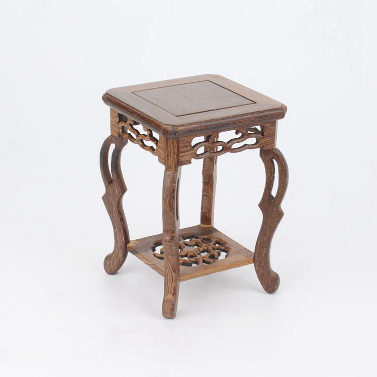 

(Mini) Exquisite Chinese Classical Handmade Hexagon Wings of Wood Base/ Display Stand / Mini Table for Flower