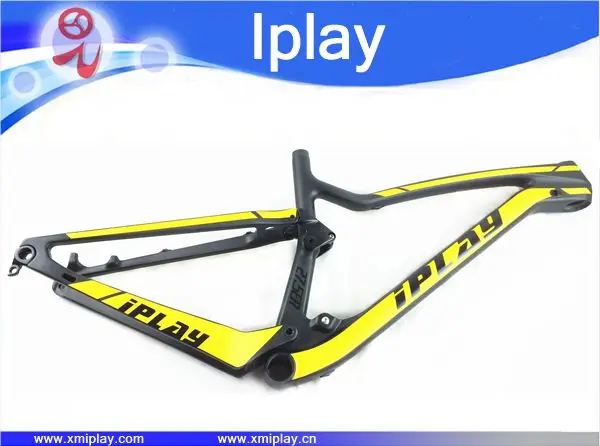 Discount 2019 New design IPLAY 29 full suspension frame carbon fiber 650B mtb frame 27.5er mountain bike frame UD matt 148*12mm thru axle 4