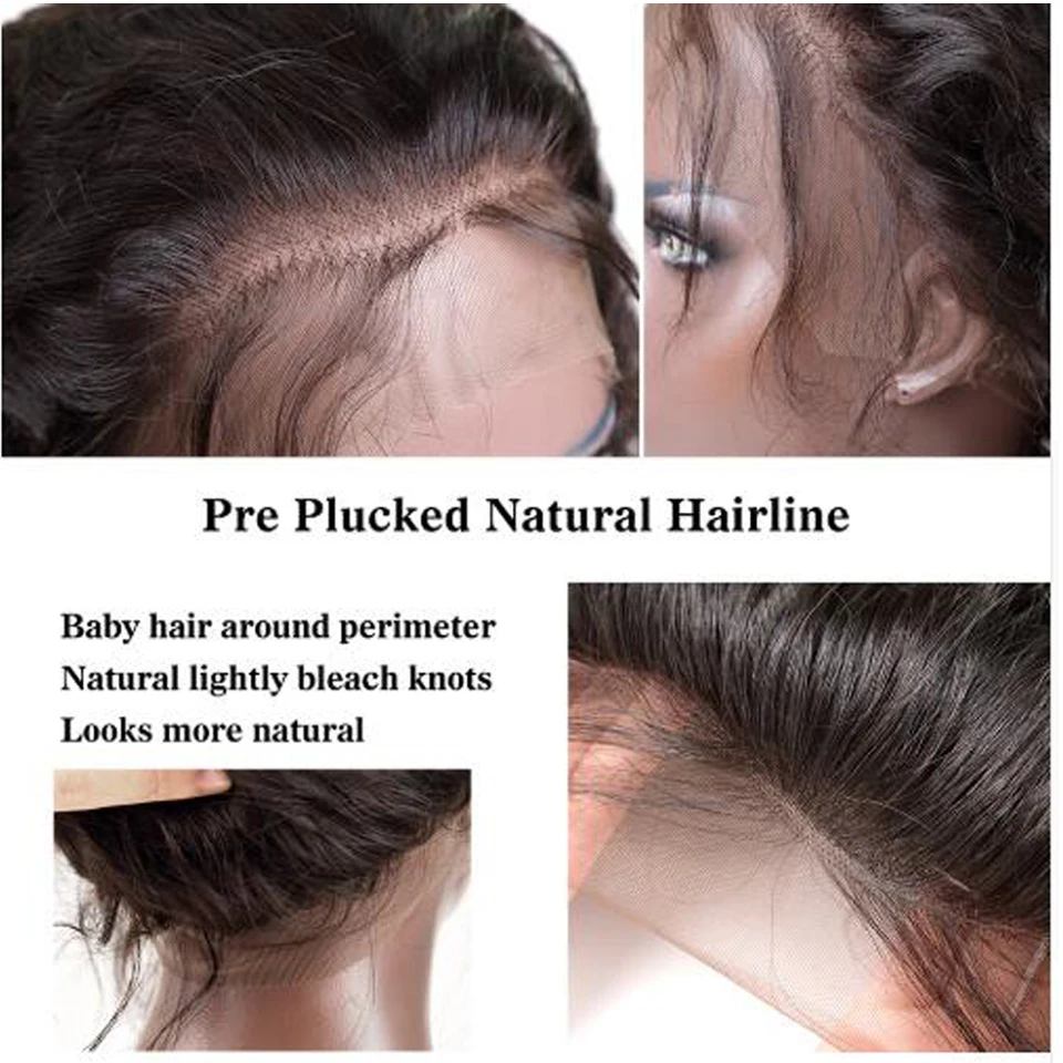 Brazilian 360 Lace Frontal Wig Pre Plucked With Baby Hair Deep Part 13x4 Lace Front Human Hair Wigs Straight Remy Wig...