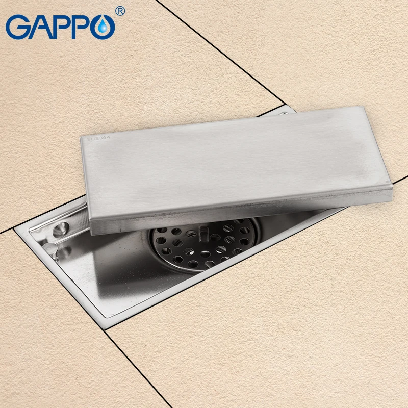 GAPPO слив 304 из нержавеющей стали recgangle 200*101 мм анти-запах отходов Слив в ванной фильтр для душевой комнаты Водостоки