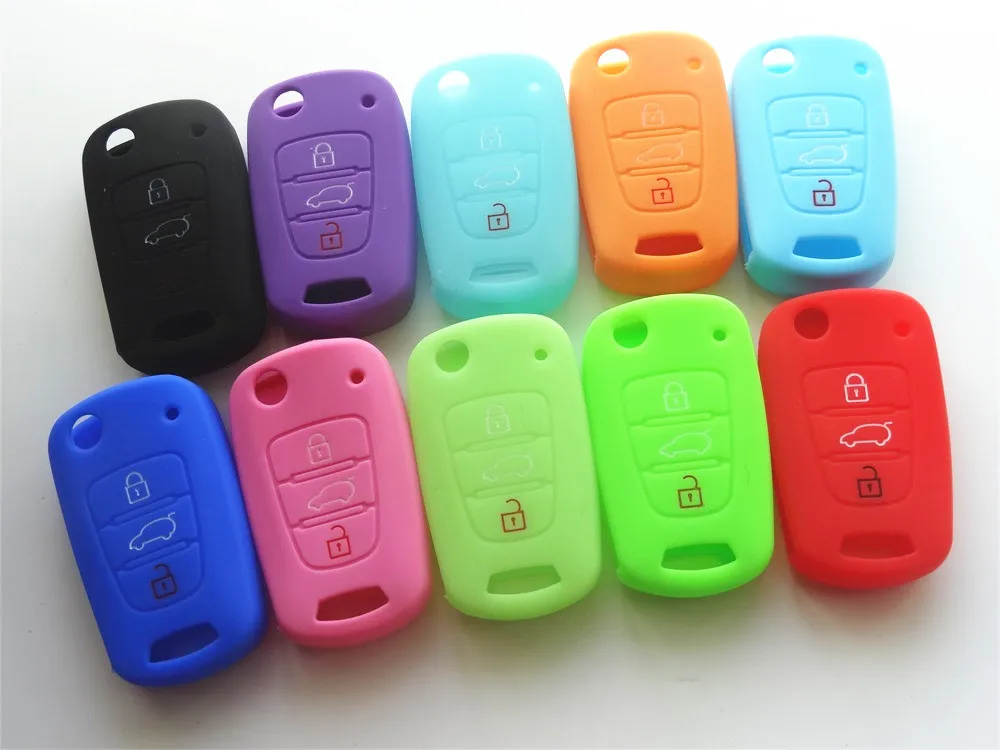 

AUTEWODE Silicone Car Key Cover Case For Kia RIO K2 K5 Sportage Sorento For Hyundai i20 i30 i35 iX20 iX35 Solaris Verna