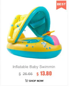 Мультфильм Животные ребенка Плавание ming сидения лодка надувной матрас для бассейна плавающий Плавание тренер надувные игрушки с зонтиком