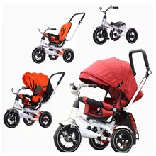 3 в 1 Детская трехколесная коляска велосипед может сидеть лежа детская коляска Плавная трайк регулируемое сиденье детский зонтик коляска