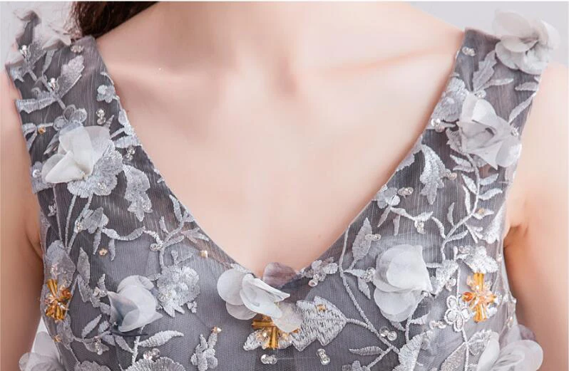 Flower Appliques evening dress 2019 new design birthday party gown golden bead prom dress lace up formal dress vestido de noiva Flower Appliques evening dress 2019 new design birthday party gown golden bead prom dress lace up formal dress vestido de noiva