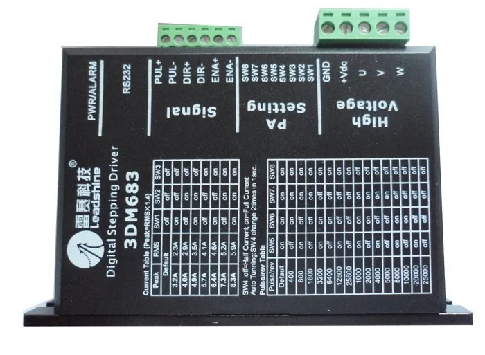 Leadshine 3 Phase Stepper Driver 3DM683 work parameter 60 VDC 0.5A to 8.3A | Обустройство дома