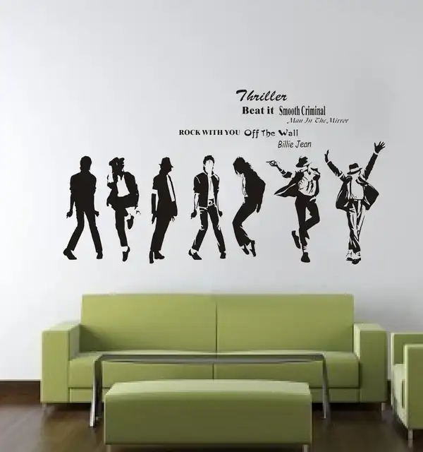 Us 19 99 Michael Jackson Removable Living Room Wall Decor Vinyl Decal Sticker Art 89x165cm In Wall Stickers From Home Garden On Aliexpress