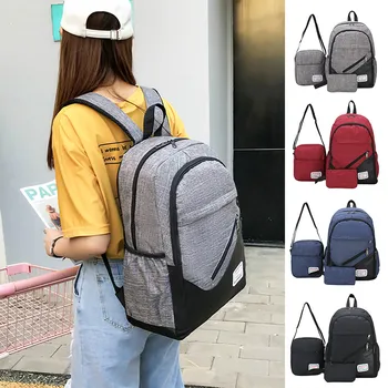 

2019 Women Men Fashion Business Computer Backpack Travel Bag Male & Female High School Student Bag 3Pcs mochila feminina 50