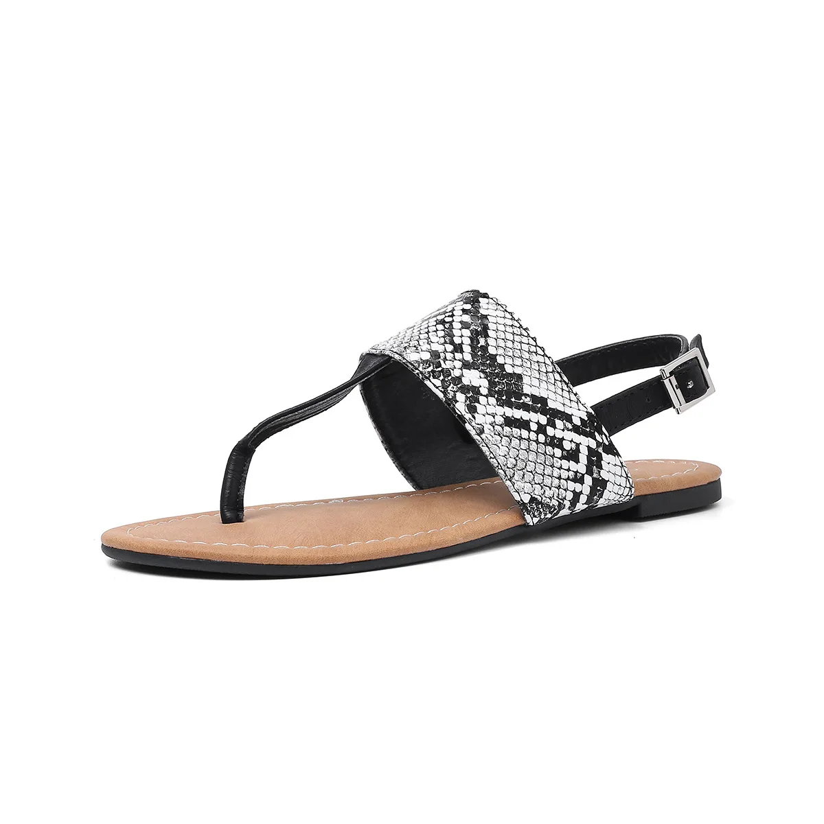 

New female summer flat bottom finger sandals flat sandals Roman beach shoes