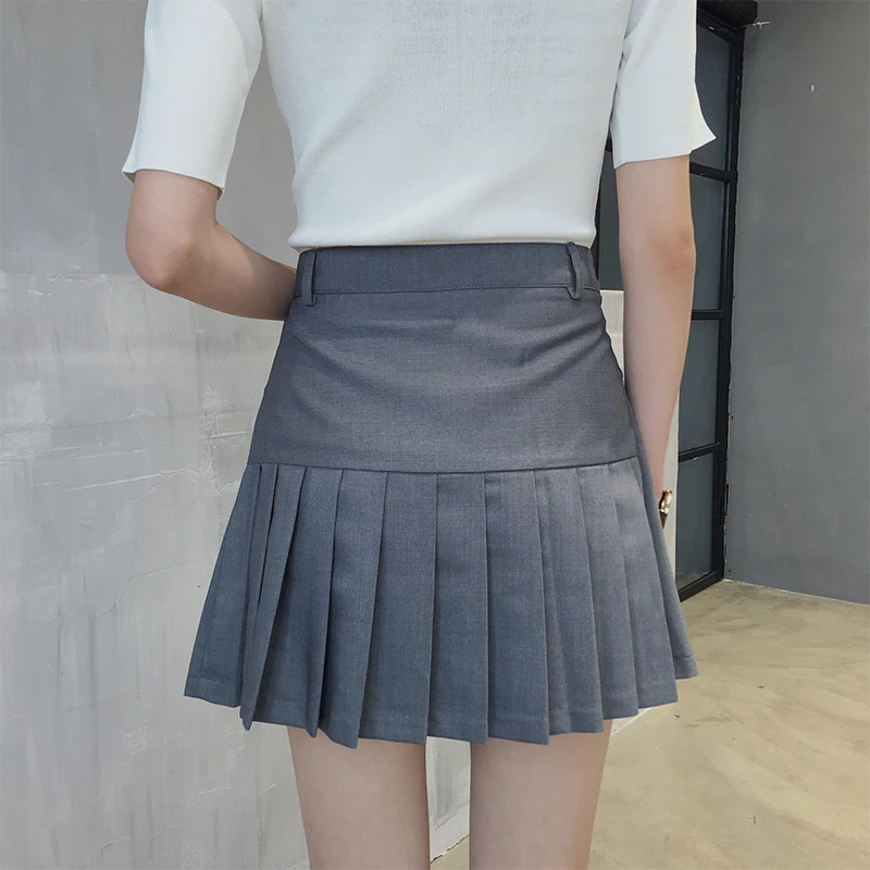 UPHYD школьная форма юбка милый подросток обувь для девочек серая плиссированная косплэй Kawaii JK студентов моряк костюм