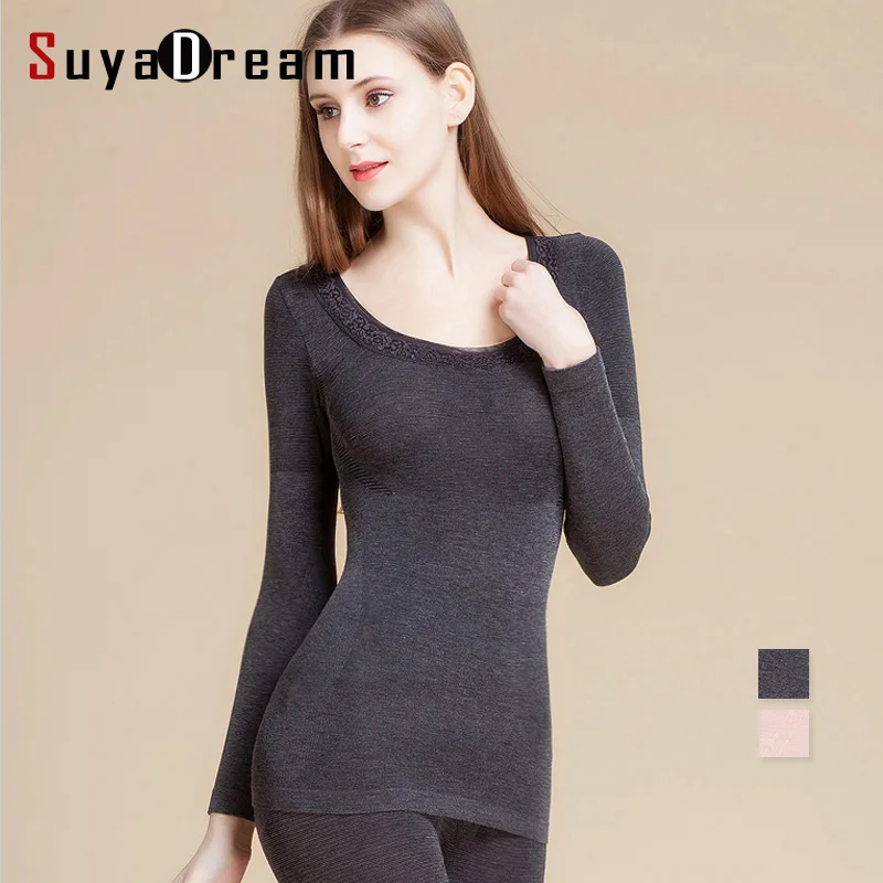 Women warm long johns Health silk 30REAL SILK Intimates suit Long