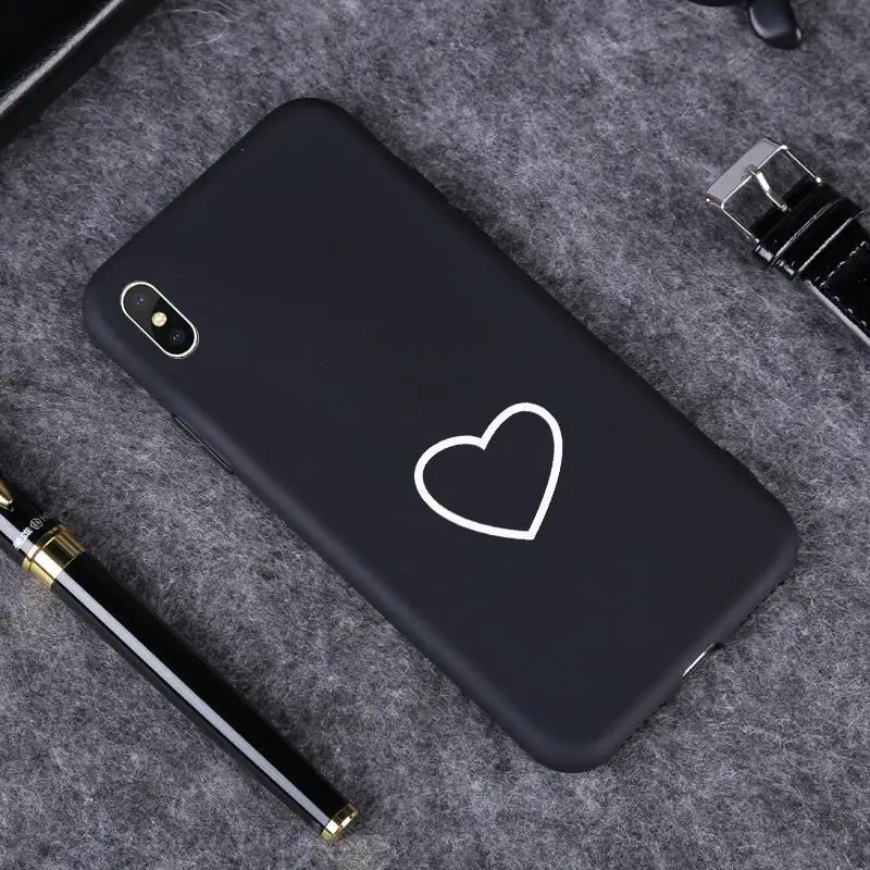 Мягкий силиконовый чехол для телефона Apple Iphone 8 8 plus 7 6 6S 5 5S Plus SE XS Max XR X Love Heart Ультратонкий чехол