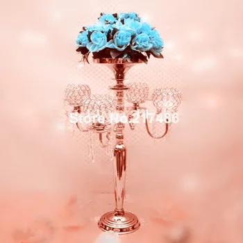 

Crystal Flower Vase for Centerpiece in Gold Finish , Crystal Flower Vase , Crystal Vase for Wedding