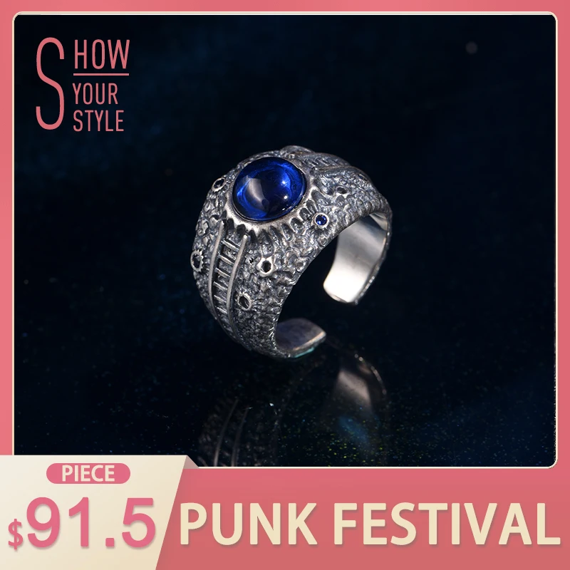 MONSTER AREA Luxury Sterling Silver Mens Ring Adjustable Trendy Classic Vintage Jewelry | Украшения и аксессуары