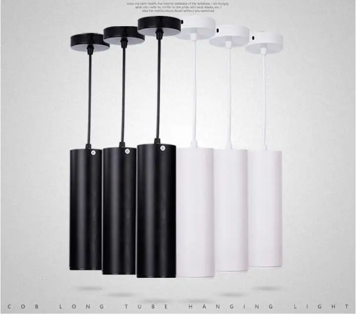 

1pcs 10W Modern Creative LED Long Pendant Light Cylindrical COB Downlight Surface Mounted Hanging Wire Tube Pendant Light