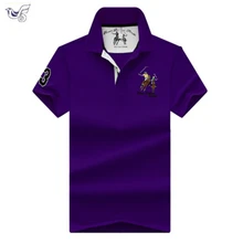 XIYOUNIAO, новая мужская рубашка поло, мужская хлопковая рубашка поло с вышивкой лошади, Мужская рубашка поло с коротким рукавом, высокое количество, мужская рубашка-поло, M-4XL