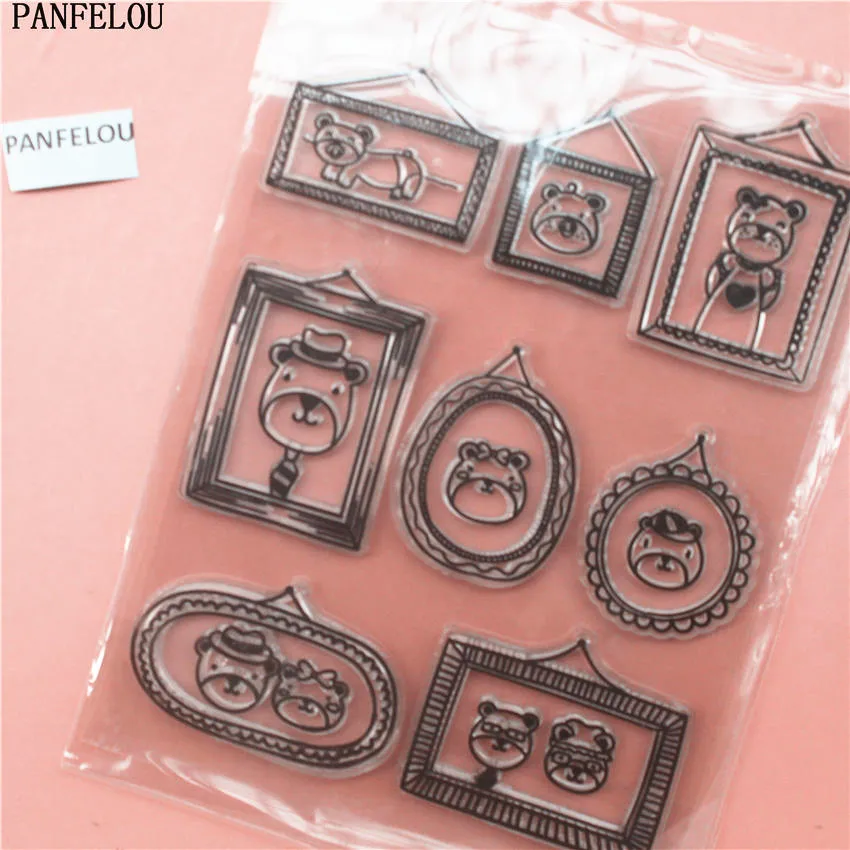 PANFELOU The bear frame Transparent Clear Silicone Stamp/Seal DIY scrapbooking/photo album Decorative clear stamp sheets | Дом и сад
