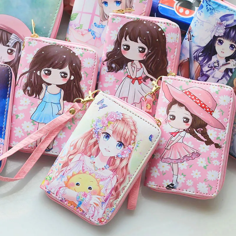 

2019 new pu leather coin purse cartoon cute zipper bag lady's purse