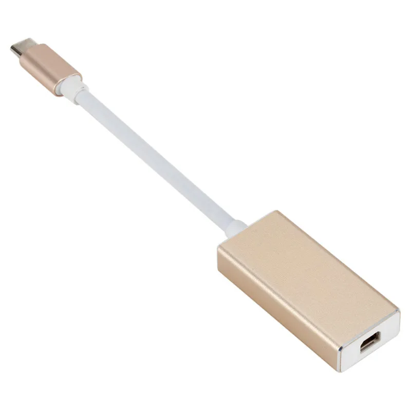 Новейший адаптер Thunderbolt 3 USB-C-Mini DisplayPort 4 k@ 60HZ type-C-Mini DP для MacBook - Цвет: Золотой