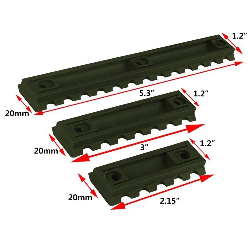 3 Sizes 2 5 Slot  3 7 Slot  5 13 slot Plastic Keymod Scope Mount (5)