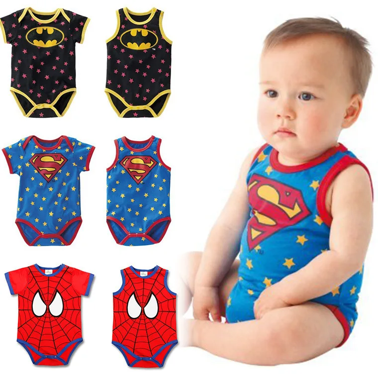 

V-TREE NEW fashion superman baby boy girl bodysuit cotton body for babies summer baby clothing roupas de bebe