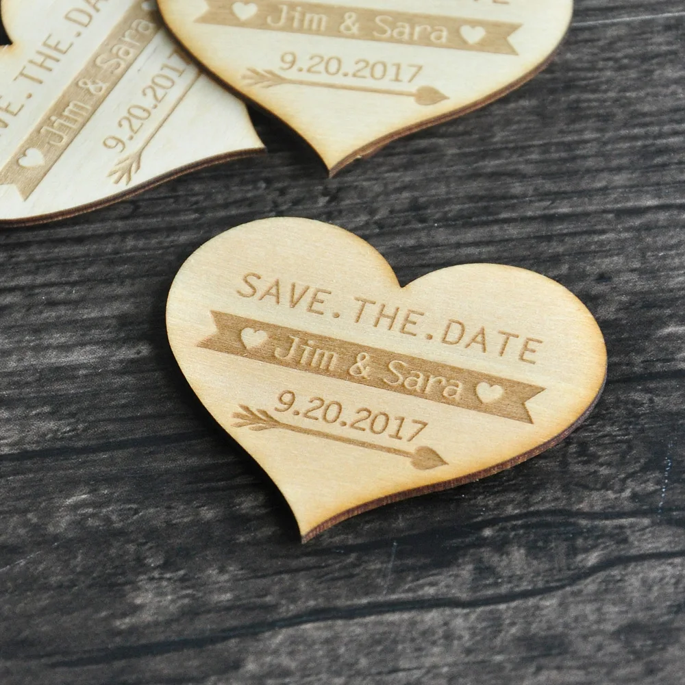 Save The Date Heart Rustic Wedding Announcement Save The Date