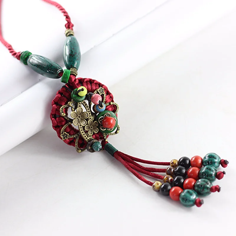 ceramics jewelry wholesale Chinese style ceramic necklaces women's mothers gift necklace pendant