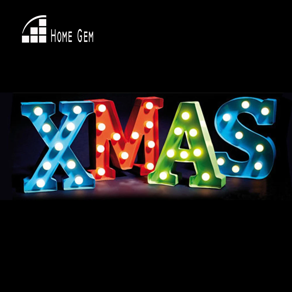 XMAS Letters LED Marquee Sign LIGHT UP Vintage Plastic neon light Indoor Deration Free shipping