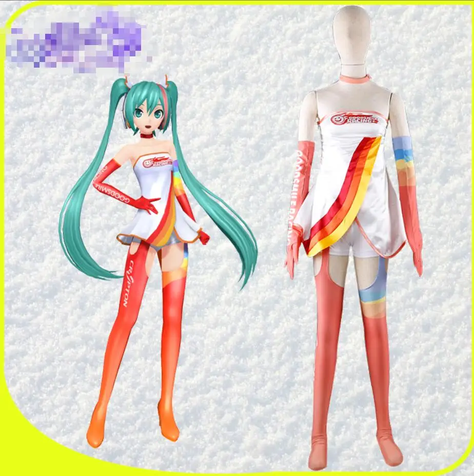 Аниме Хацунэ Мику косплей Vocaloid cos Miku гонки девушка Хэллоуин вечерние унисекс cosplay маскарадные костюмы