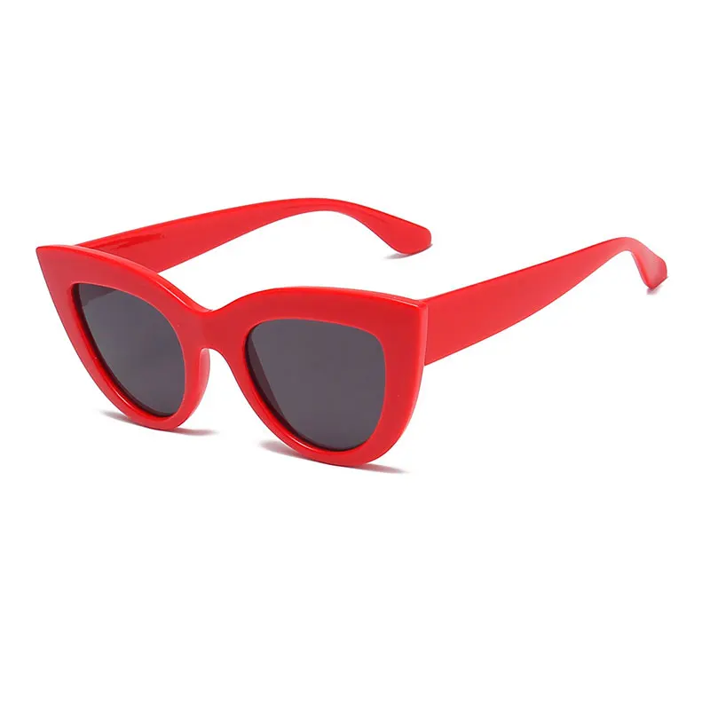 HUHAITANG Винтажные Солнцезащитные очки кошачий глаз, женские роскошные брендовые солнцезащитные очки Cateye, женские модные дизайнерские синие солнцезащитные очки для женщин - Цвет линз: Red