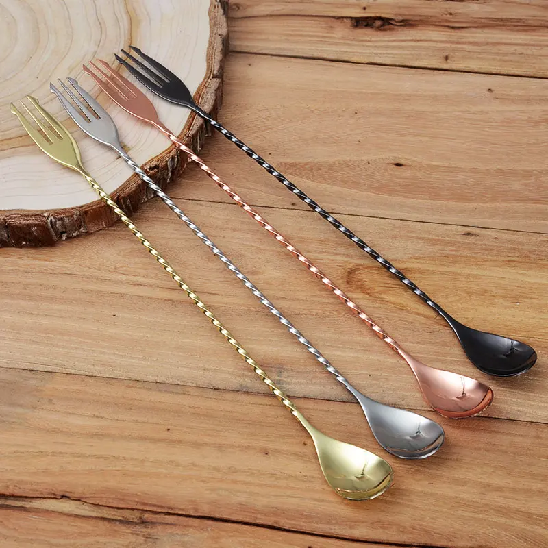 bar spoon/304 stainless steel/Trigeminal/Fine thread/Long bar spoon