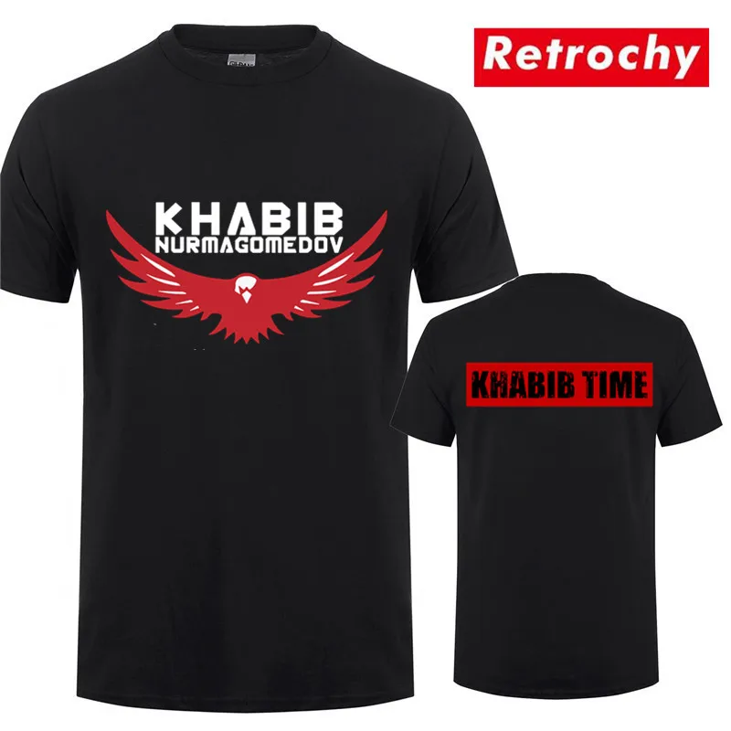 

The Eagle UFC T-Shirt Khabib Nurmagomedov Russian Mixed Martial Artist Fighting A Bear T Shirt Men Cotton Shirt Fitness Clothing