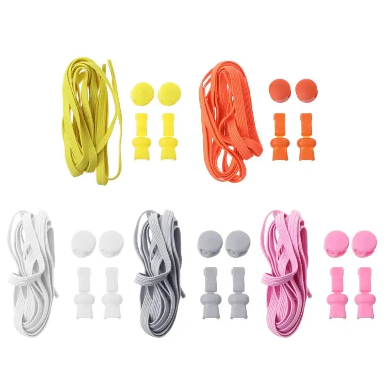 

Shoe Strings No Tie Sneaker Sports Shoelaces Colorful Lazy Laces Buckle Elastic Prevent Loose Running Without Lacing Lanyards