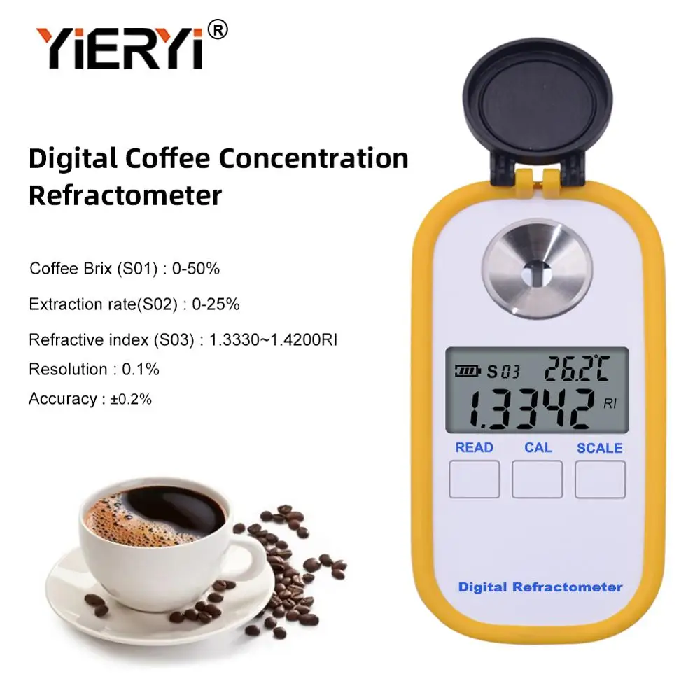 Yieryi Цифровой рефрактометр Брикса TDS Coffee Brix 0 50 и 25 рефрактометр|refractometer brix|refractometer