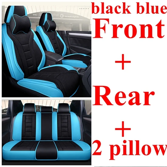 Полный чехол для сиденья автомобиля DODGE Challenger Nitro Dart Ram Rampage caliber NEON Caravan jource Avenger Dacia duster Logan - Название цвета: black blue