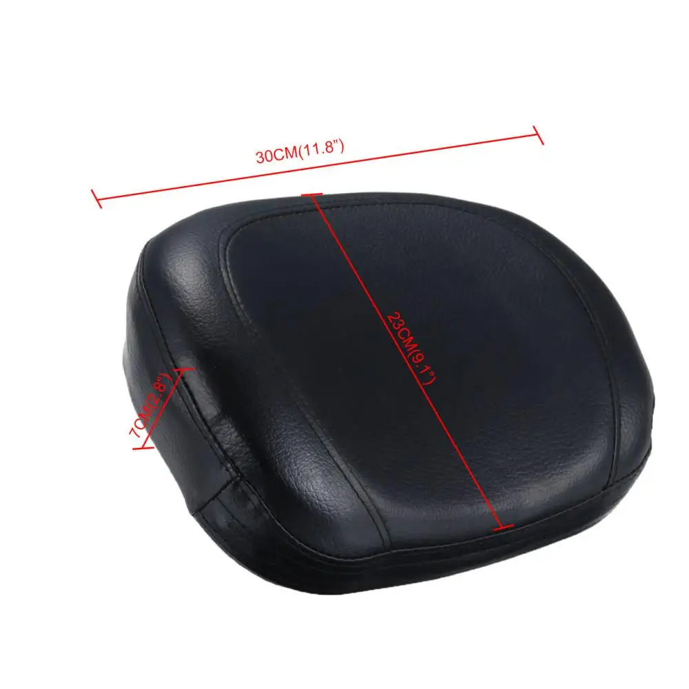 Motorcycle Black Rear Passenger Backrest Seat Stud Studded Cushion Pad For Sportster Dyna Custom Choppers Touring