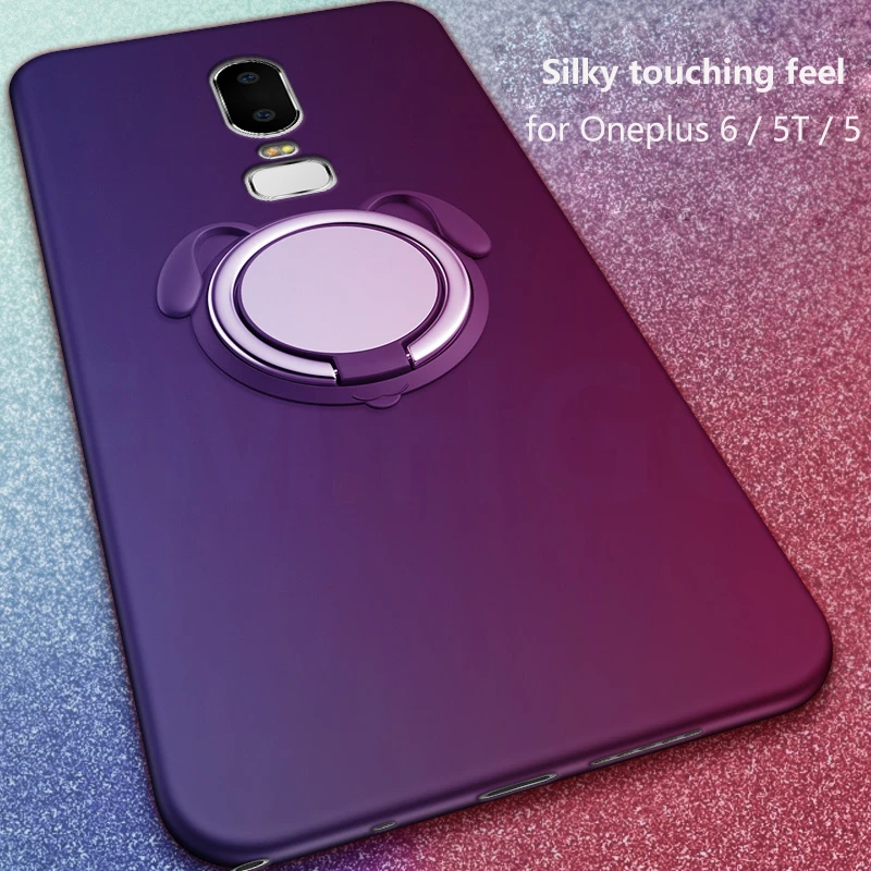 Чехол для Oneplus 6 5T тонкий чехол из поликарбоната с кольцом на палец 5 5t телефона