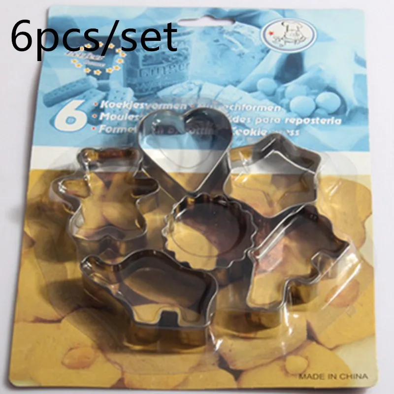 

OUSSIRRO 6pcs/set Cookie Cutters Stainless Steel Cookie Biscuit Decoration Mold Animal Shape Cookie Stamps