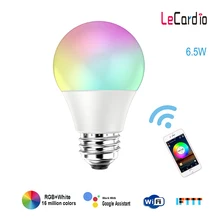 Smart LED Bulb Wifi RGB White Timing Function Dimmable LED Lamp 220V 110V Compatible with Amazon Alexa/Google Home Assistant APP